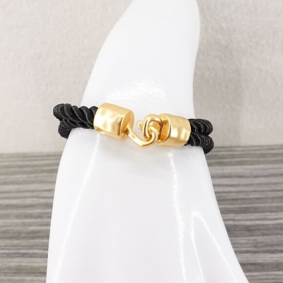 Tory Burch Shell Logo Rope Bracelet Black OS - Picture 7 of 12